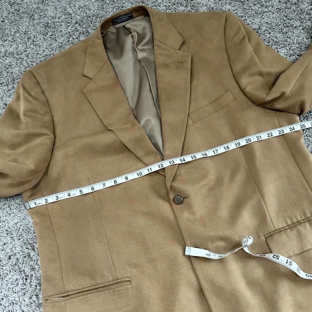 Bert Pulitzer Mens Tan Blazer‎ Sport Coat Jacket Large L Supre Suede